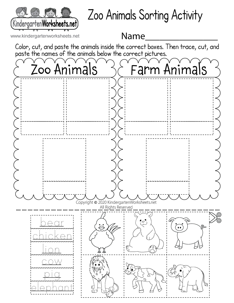 Zoo Animals Sorting Activity Worksheet - Free Printable, Digital with Free Printable Zoo Worksheets
